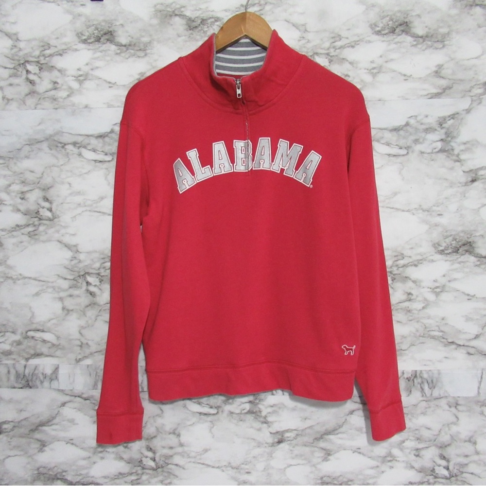 PINK Victoria’s Secret Alabama Crimson Tide Red Quarter Zip Pullover Size XS
